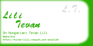 lili tevan business card